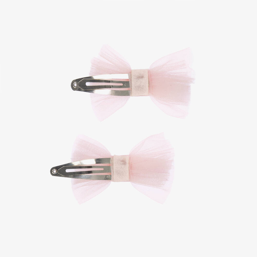 A Dee-Girls Pink Tulle Bow Hair Clips (2 Pack) | Childrensalon