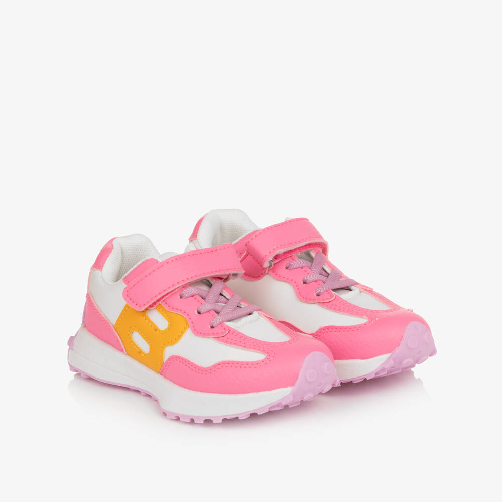 A Dee-Girls Pink & White Trainers with Purple Accents  | Childrensalon