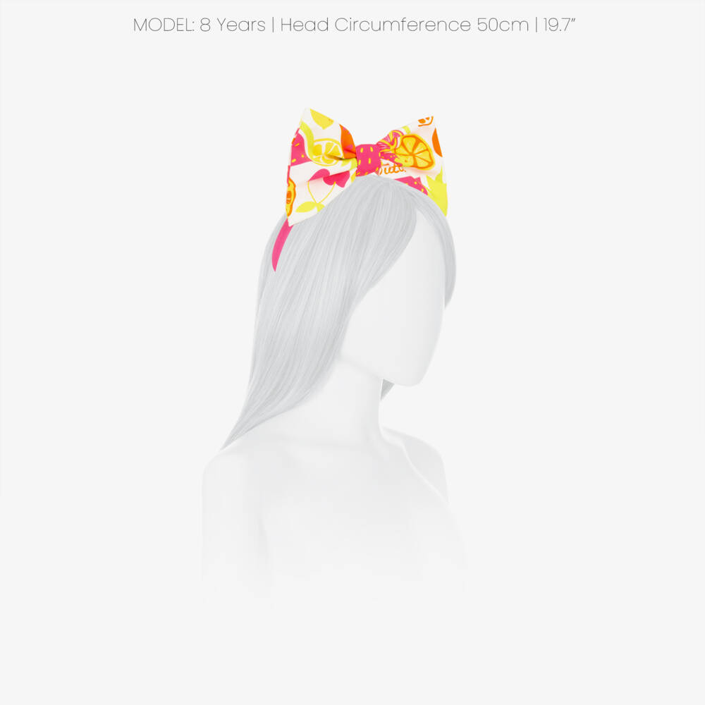 A Dee-Girls Pink & Yellow Fruit Print Bow Hairband | Childrensalon