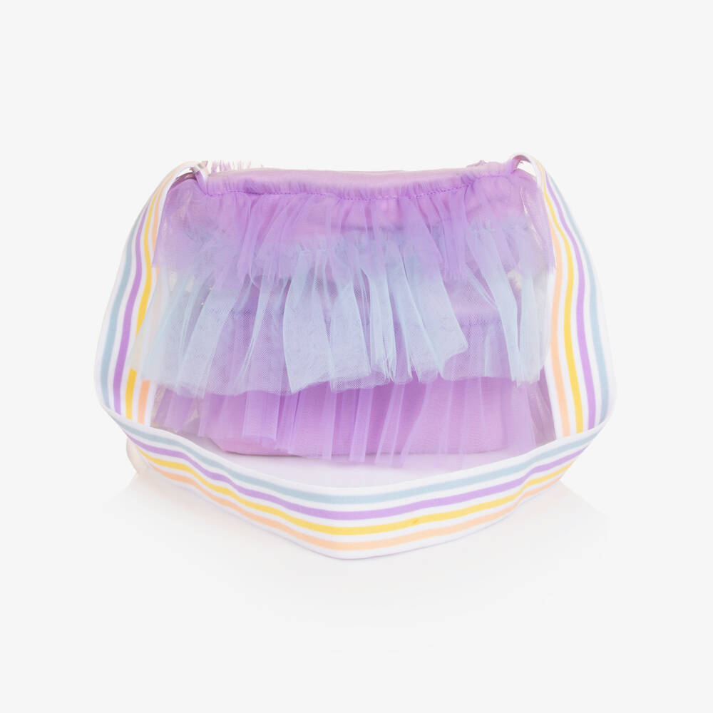 A Dee-Girls Purple Tulle Ruffle Shoulder Bag (19cm) | Childrensalon