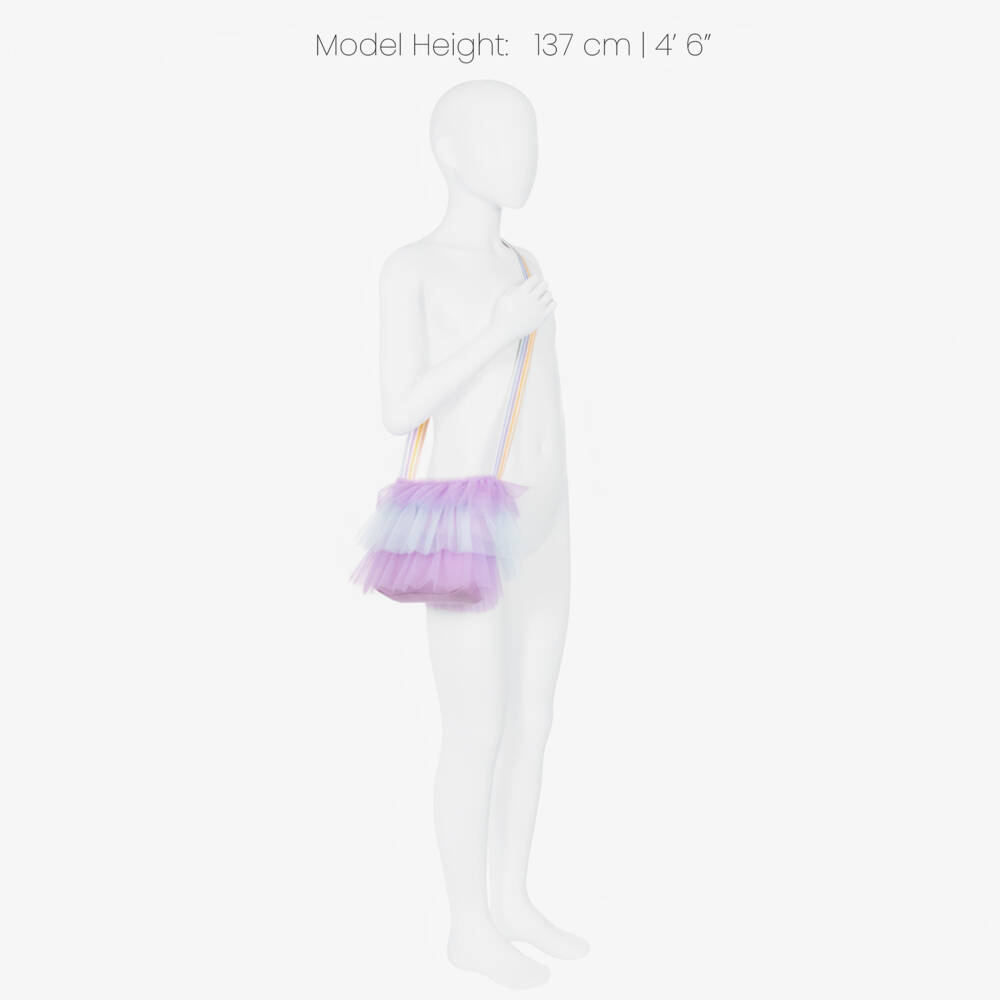 A Dee-Girls Purple Tulle Ruffle Shoulder Bag (19cm) | Childrensalon