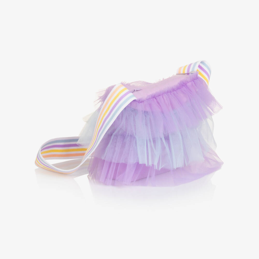 A Dee-Girls Purple Tulle Ruffle Shoulder Bag (19cm) | Childrensalon