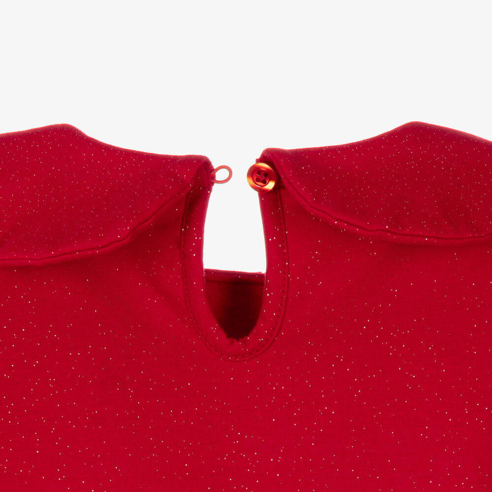 A Dee-Girls Red Glitter Top & Trousers Set | Childrensalon