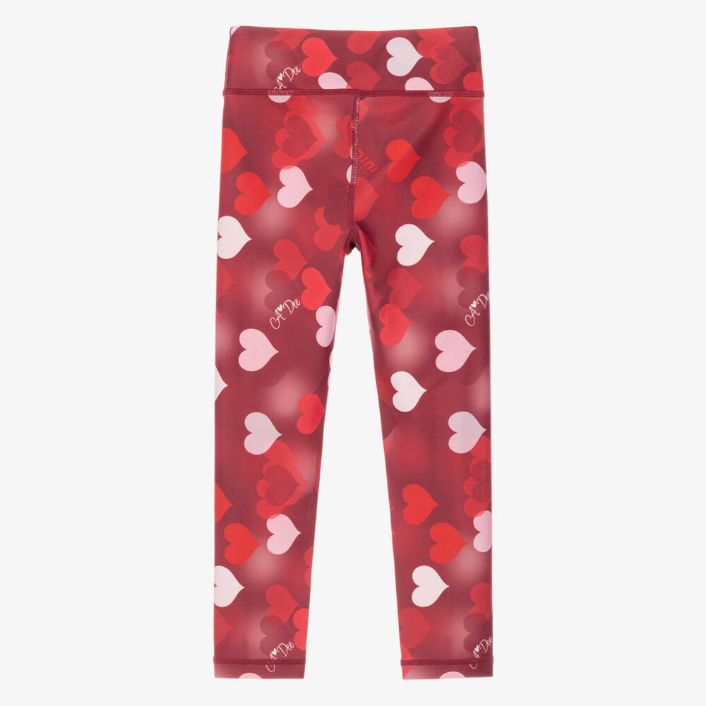 A Dee-Girls Red Heart Print Leggings | Childrensalon