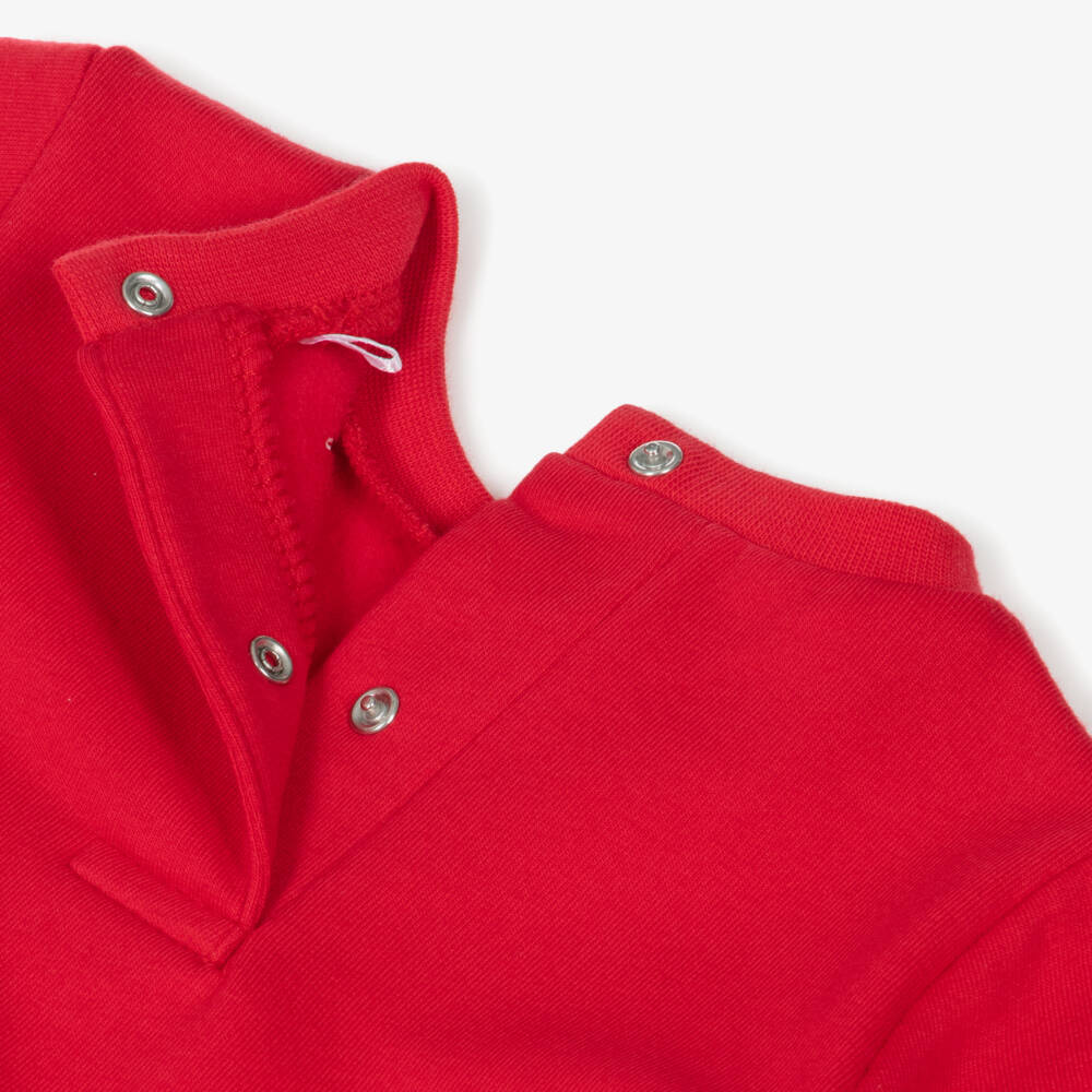 A Dee-Платье из хлопка красно-белое для девочек с бантом и блестящим логотипом | Childrensalon