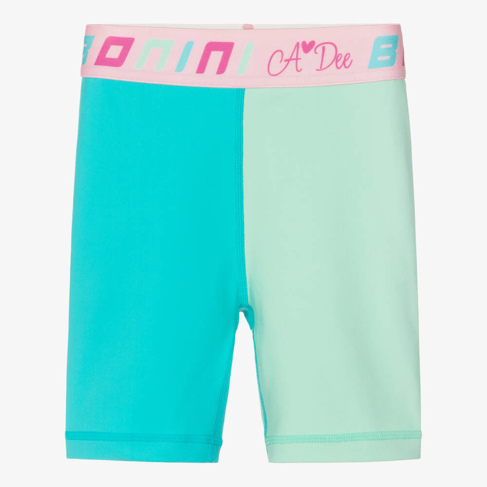 A Dee-Girls Turquoise Blue & Mint Green Cycling Shorts | Childrensalon