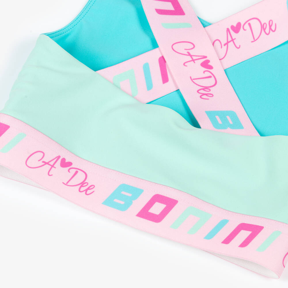 A Dee-Girls Turquoise Blue Sporty Cropped Top | Childrensalon