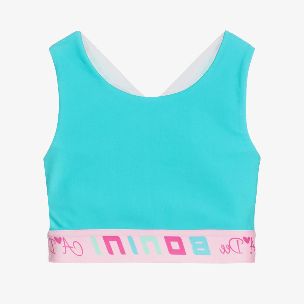 A Dee-توب رياضي قصير لون أزرق فيروزي للبنات | Childrensalon