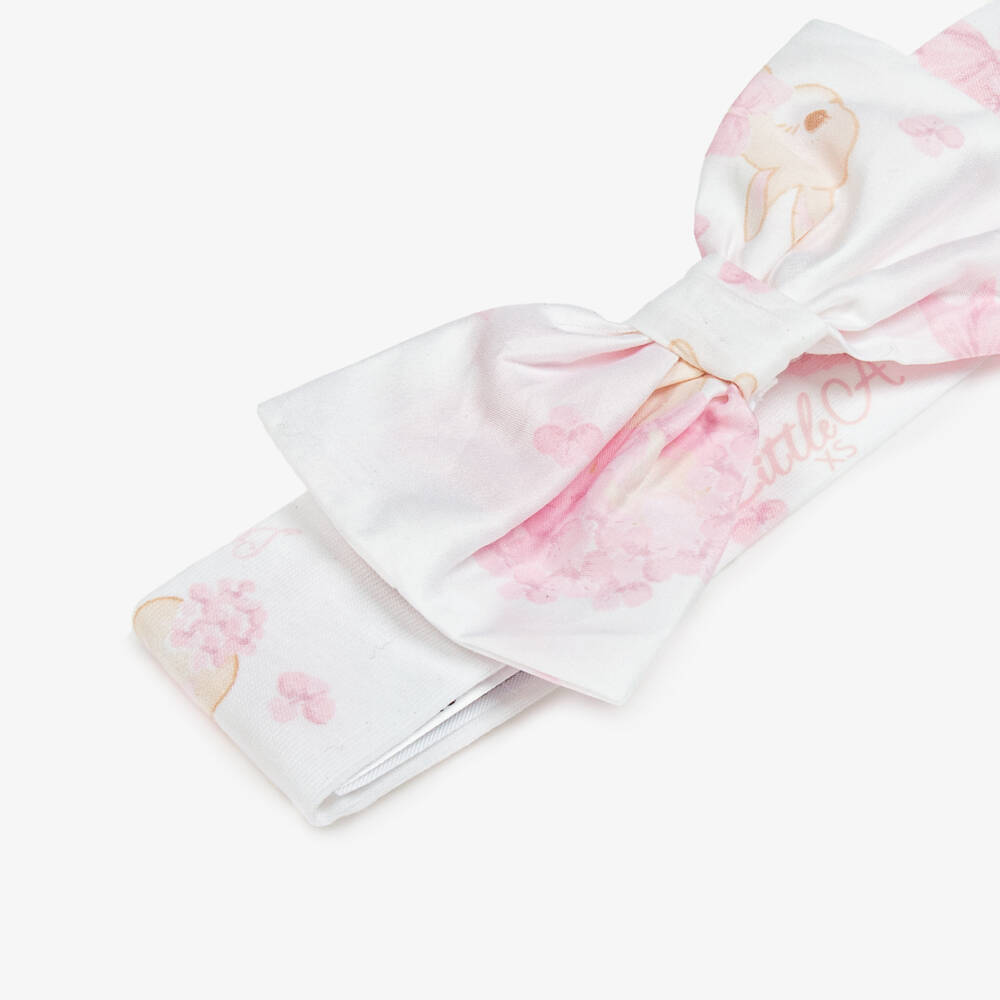 A Dee-Girls White Cotton Bow Headband | Childrensalon