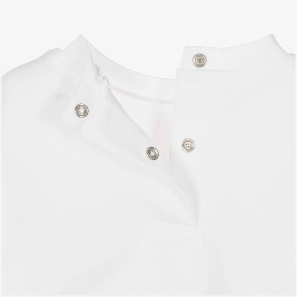 A Dee-Girls White Cotton Logo Leggings Set with Fruit Print | Childrensalon