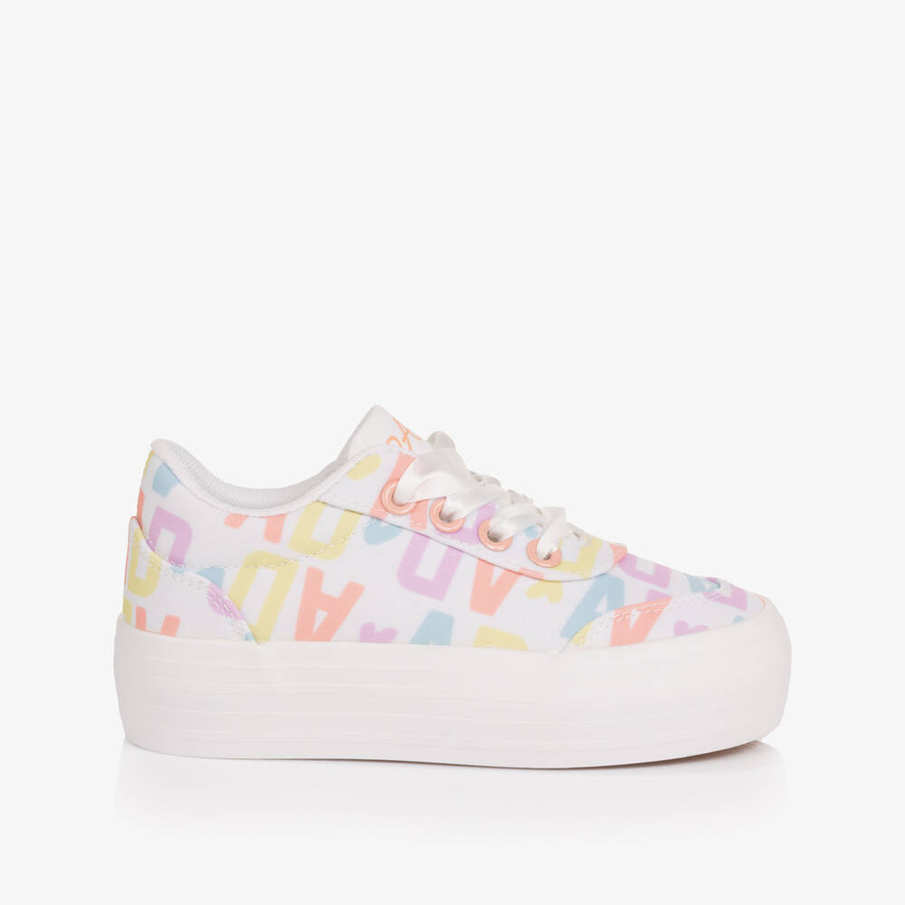 A Dee-Girls White Logo Print Chunky Lace-Up Trainers | Childrensalon