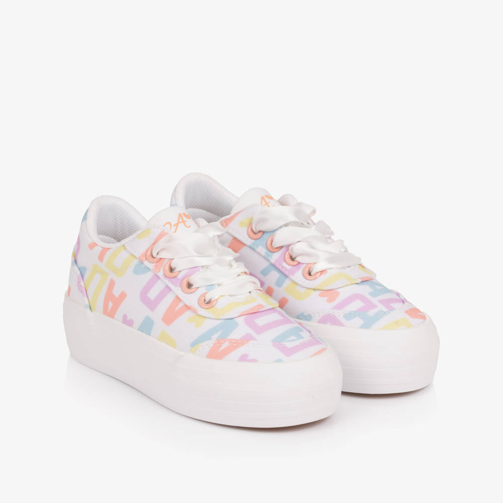 A Dee-Girls White Logo Print Chunky Lace-Up Trainers | Childrensalon