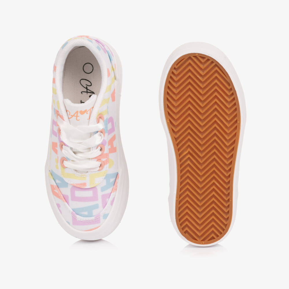 A Dee-Girls White Logo Print Chunky Lace-Up Trainers | Childrensalon
