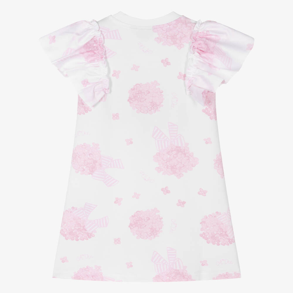 A Dee-Girls White & Pink Floral Print Dress | Childrensalon