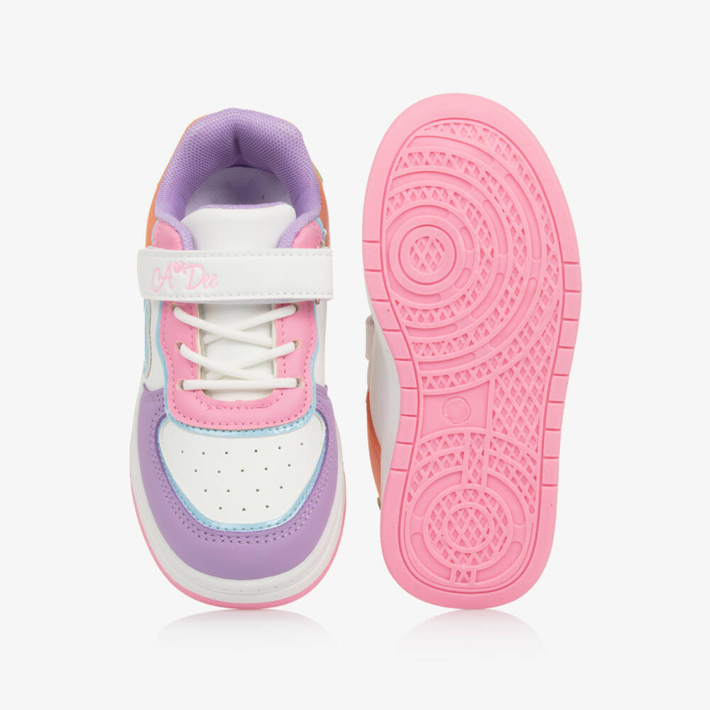 A Dee-Girls White & Purple Colourblock Trainers | Childrensalon