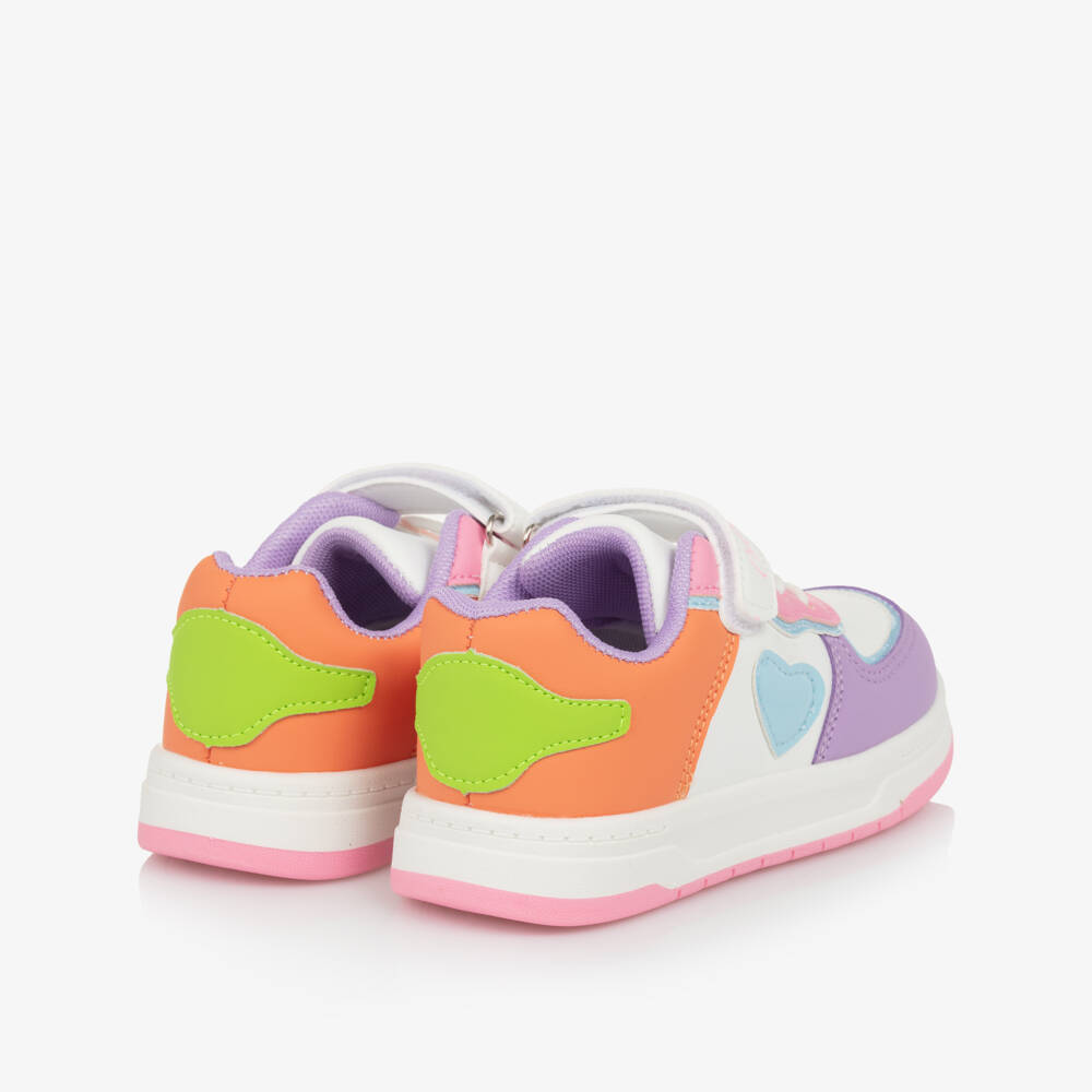 A Dee-Girls White & Purple Colourblock Trainers | Childrensalon