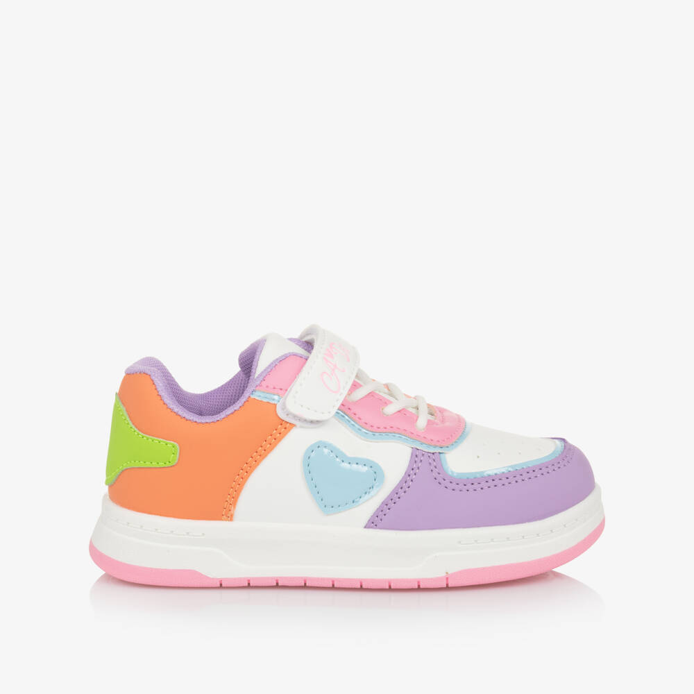 A Dee-Girls White & Purple Colourblock Trainers | Childrensalon