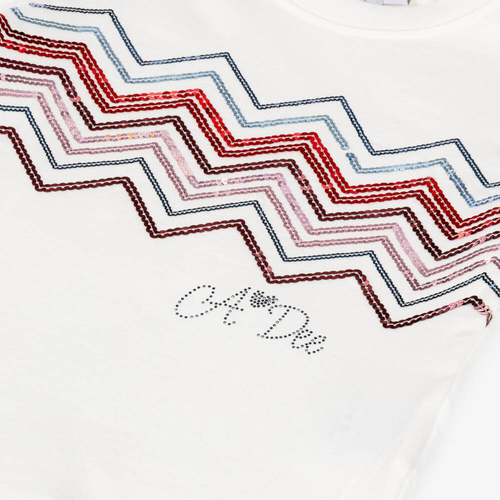 A Dee-Girls White & Red Zigzag Print Shorts Set | Childrensalon
