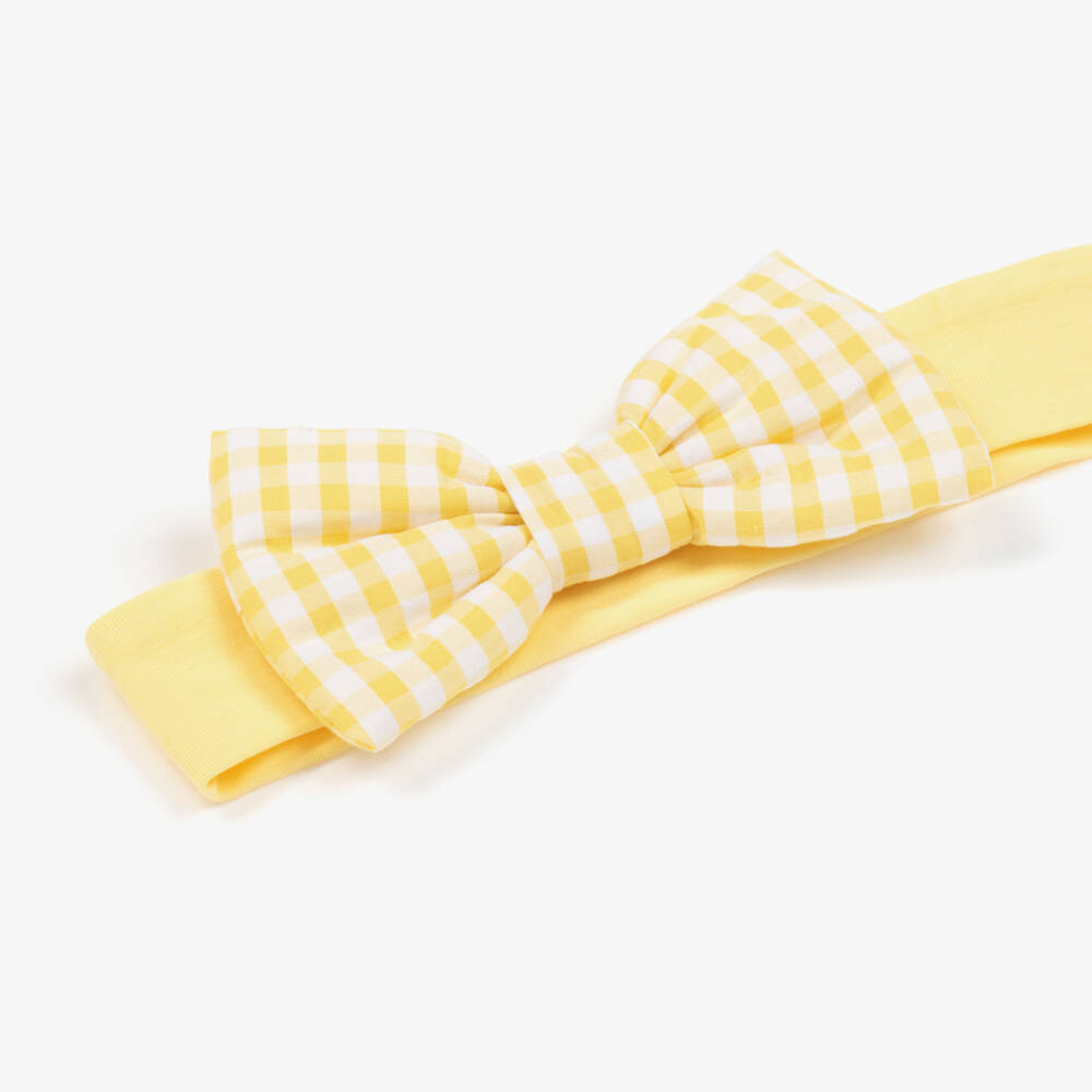 A Dee-Girls Yellow Gingham Bow Headband | Childrensalon