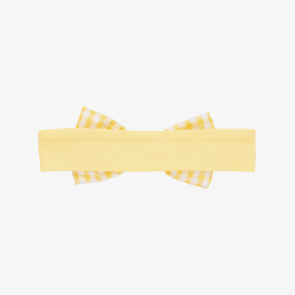 A Dee-Girls Yellow Gingham Bow Headband | Childrensalon