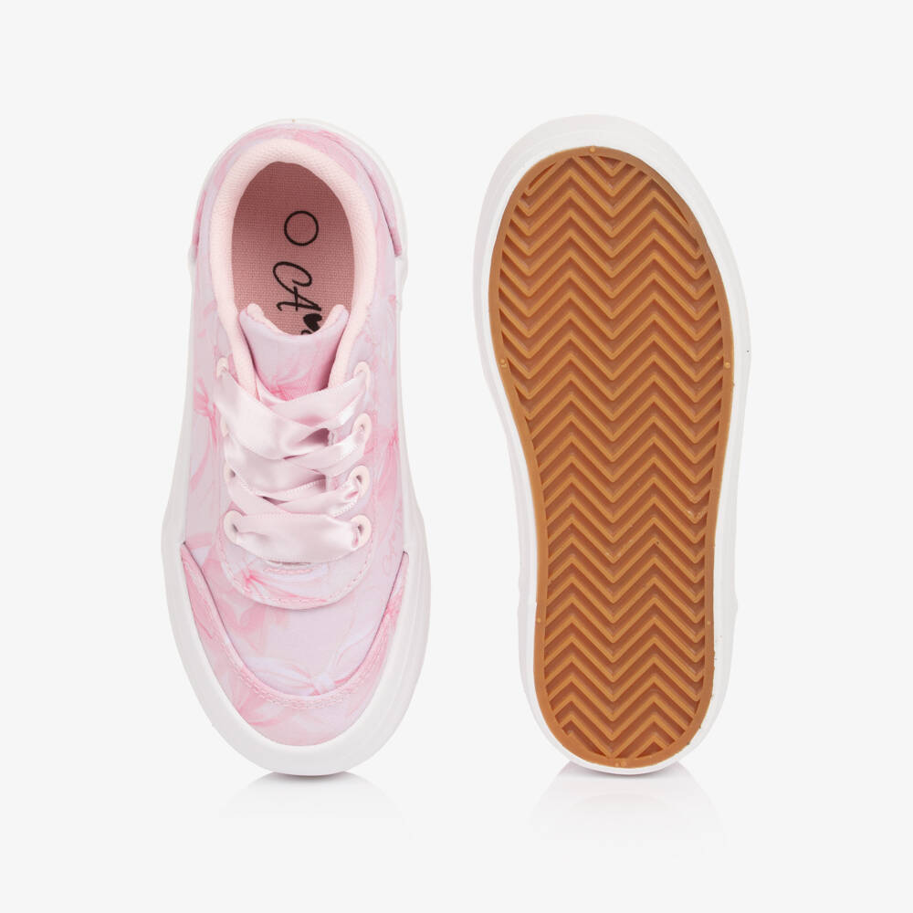 A Dee-Girls Pink Bow Print Chunky Lace-Up Trainers | Childrensalon