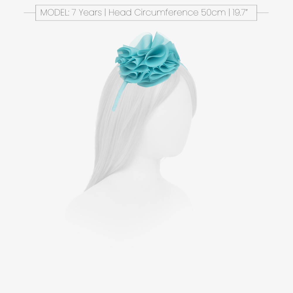 Abel & Lula-Girls Blue Chiffon Flower Hairband | Childrensalon