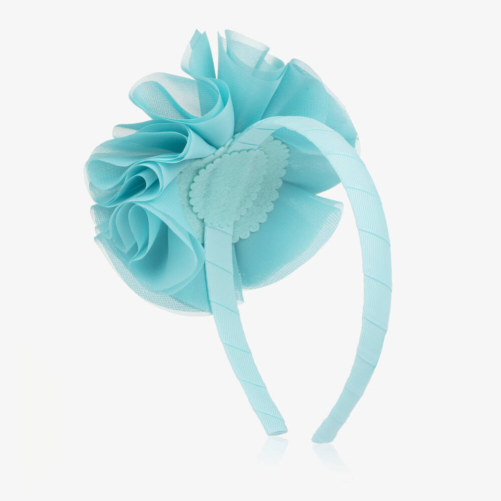Abel & Lula-Girls Blue Chiffon Flower Hairband | Childrensalon