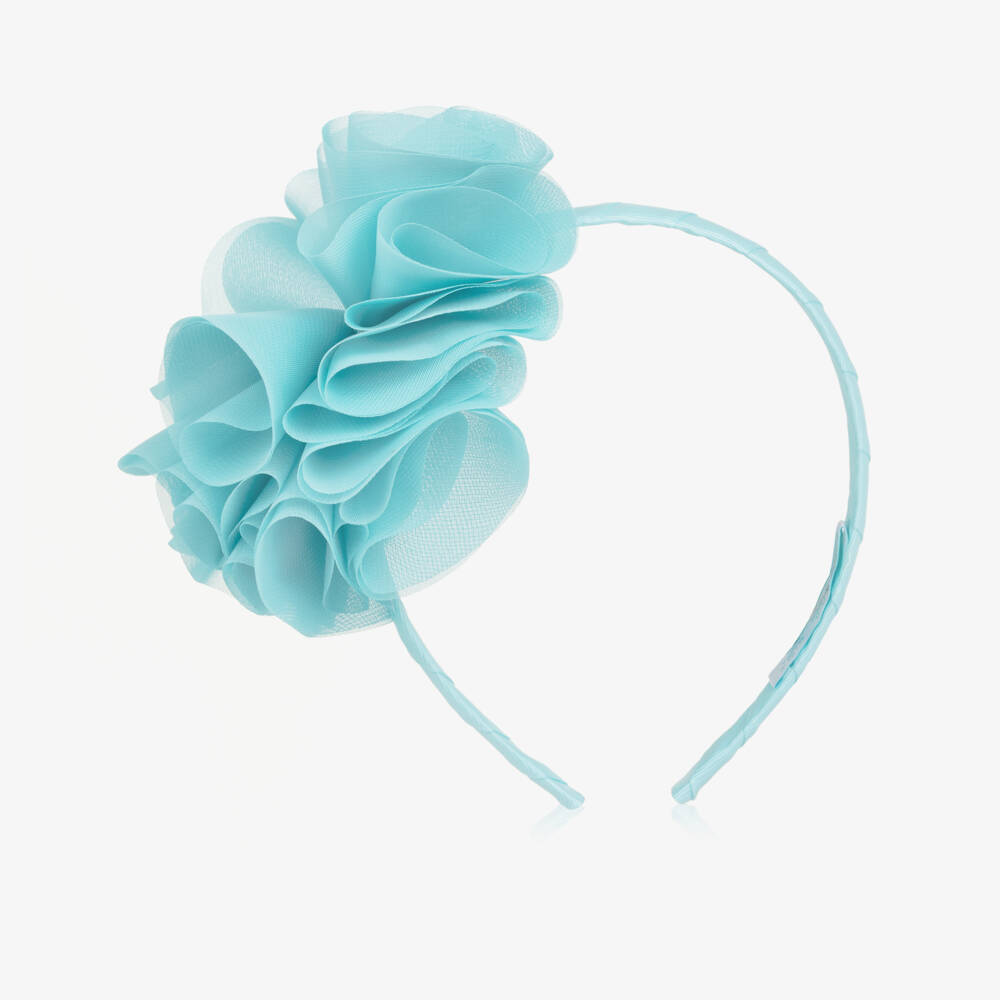 Abel & Lula-Girls Blue Chiffon Flower Hairband | Childrensalon