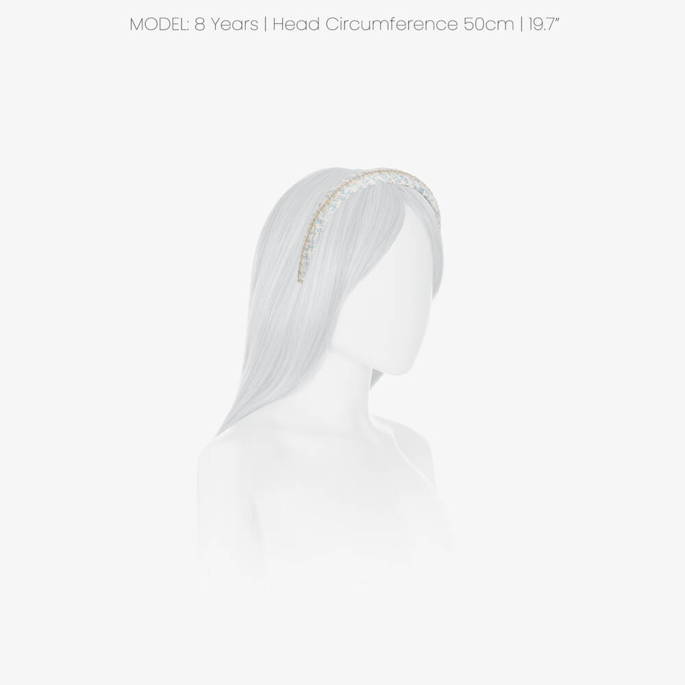 Abel & Lula-Girls Blue & Silver Tweed Hairband | Childrensalon