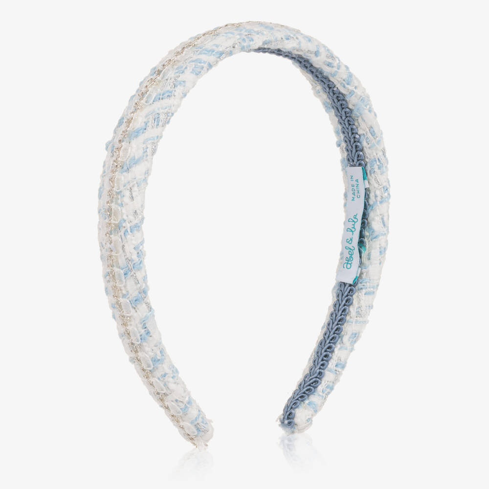 Abel & Lula-Girls Blue & Silver Tweet Hairband | Childrensalon