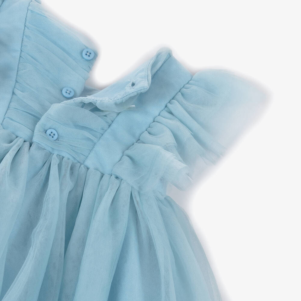 Abel & Lula-فستان تول لون أزرق للبنات | Childrensalon