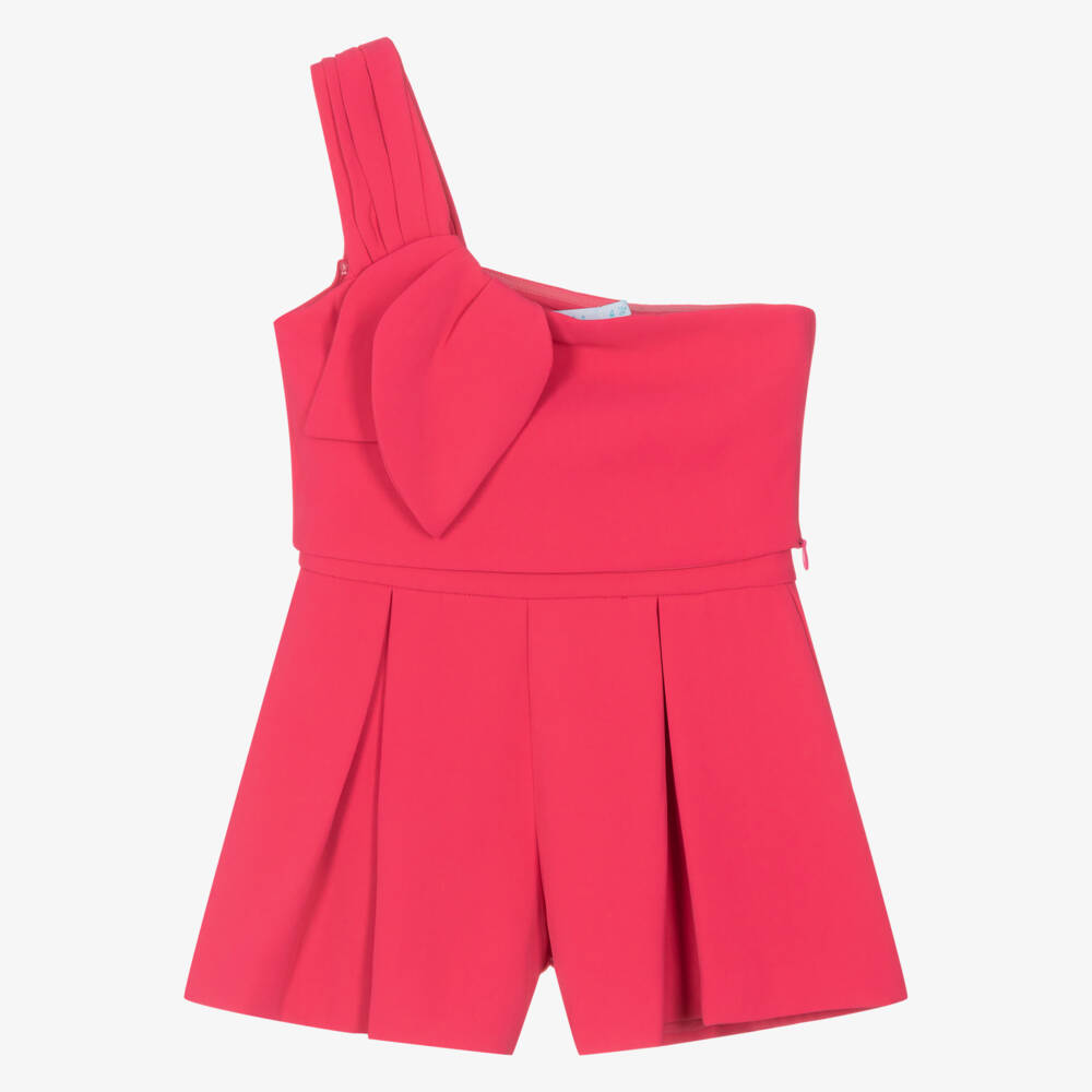Abel & Lula-Girls Fuchsia Pink Crêpe Twill Shorts Set | Childrensalon