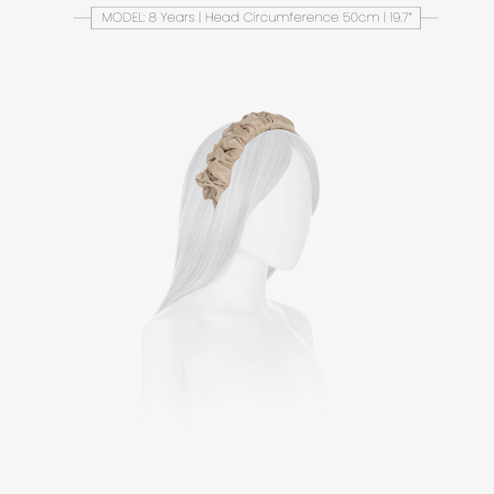Abel & Lula-Girls Gold Ruched Hairband | Childrensalon