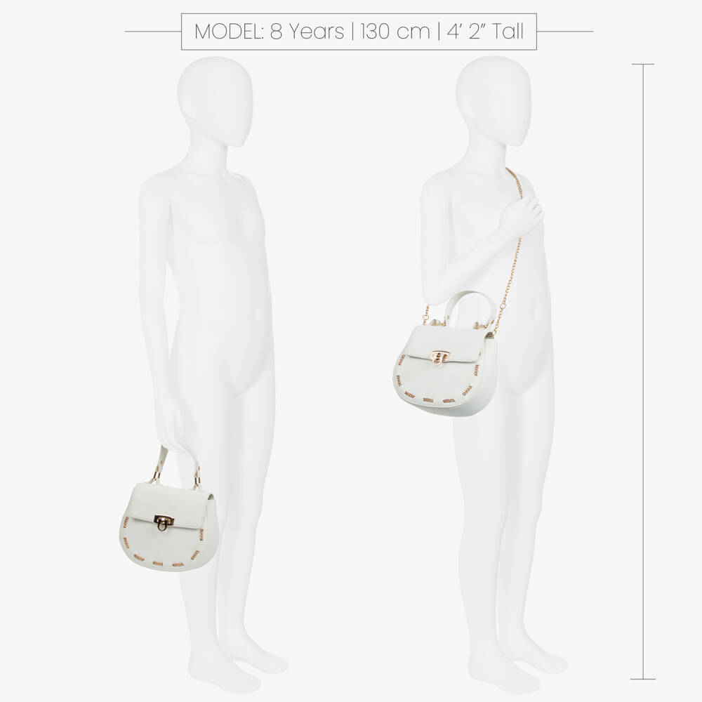 Abel & Lula-Girls Ivory Faux Leather Bag (18cm) | Childrensalon