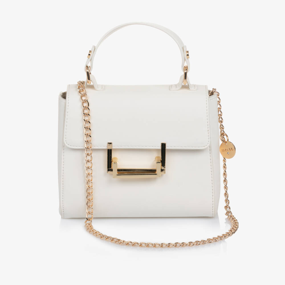 Abel & Lula-حقيبة يد جلد صناعي لون عاجي للبنات(18 سم) | Childrensalon