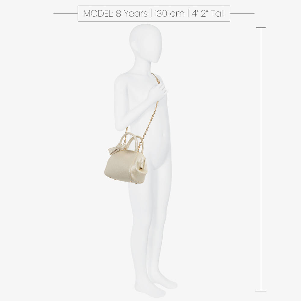 Abel & Lula-Girls Ivory Faux Leather Handbag (21cm) | Childrensalon