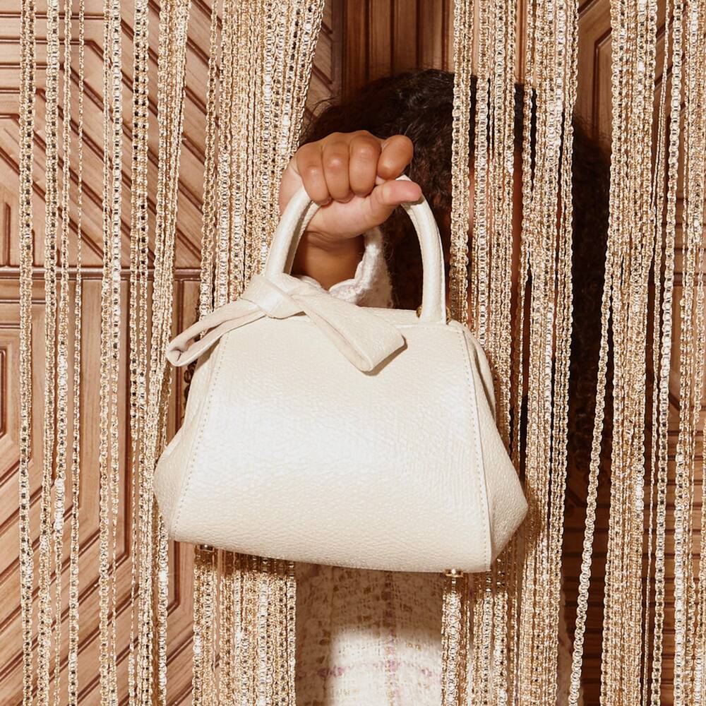 Abel & Lula-Girls Ivory Faux Leather Handbag (21cm) | Childrensalon