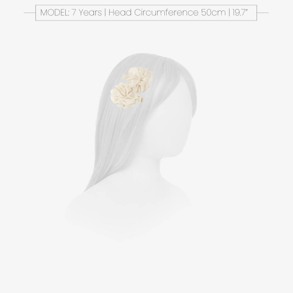 Abel & Lula-Girls Ivory Flower Hair Clips (2 Pack) | Childrensalon