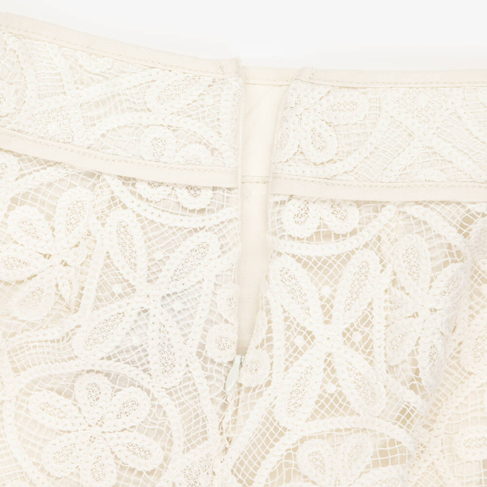 Abel & Lula-Girls Ivory Lace Trouser Set | Childrensalon