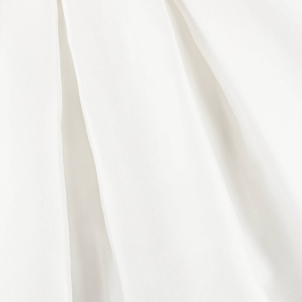 Abel & Lula-Girls Ivory Pleated Bow Dress | Childrensalon