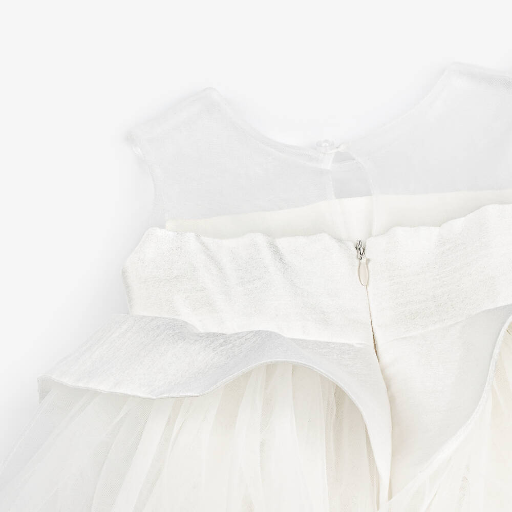 Abel & Lula-Girls Ivory Tulle Dress | Childrensalon
