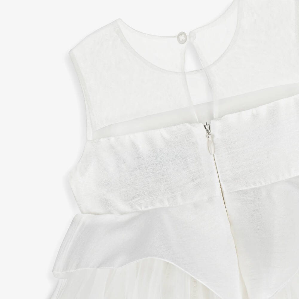 Abel & Lula-Girls Ivory Tulle Dress | Childrensalon