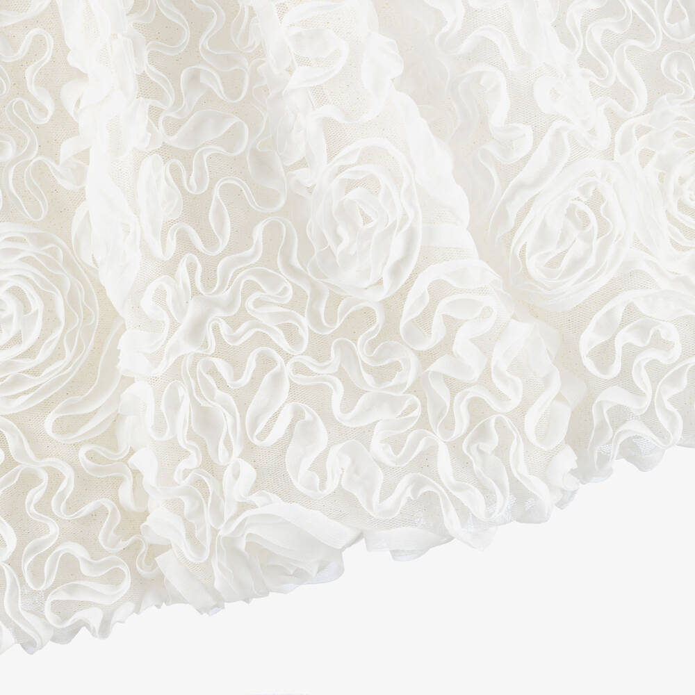 Abel & Lula-فستان تول لون عاجي مزين بورود للبنات | Childrensalon