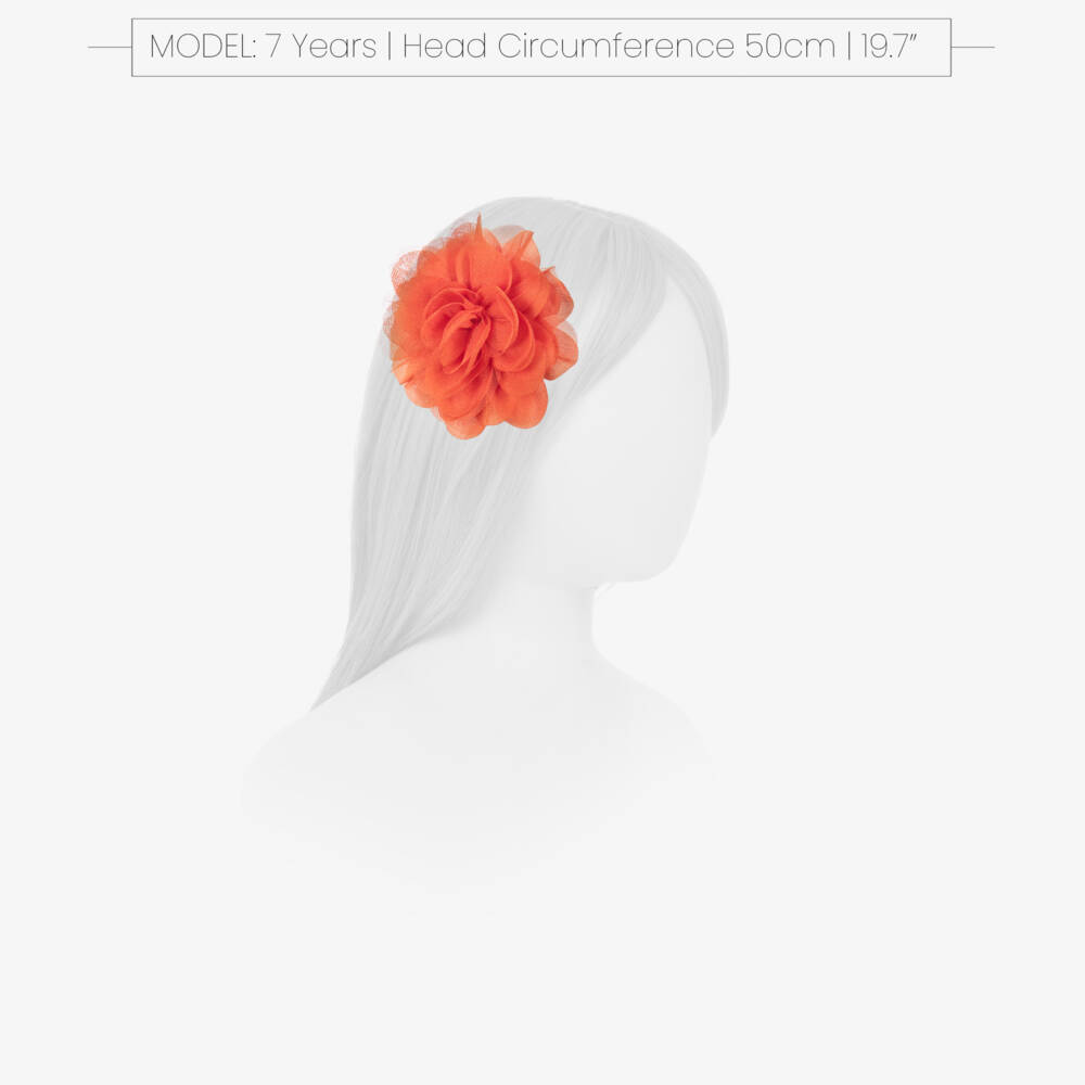 Abel & Lula-Girls Orange Flower Hair Clip (12cm) | Childrensalon