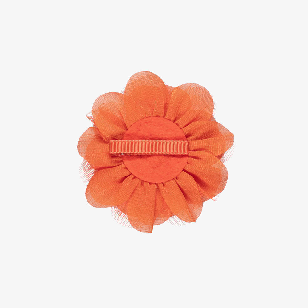 Abel & Lula-Girls Orange Flower Hair Clip (12cm) | Childrensalon