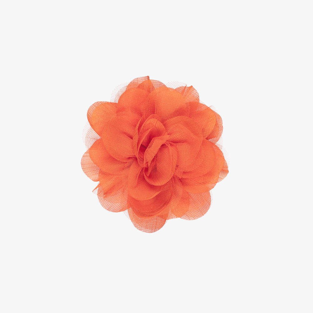 Abel & Lula-Girls Orange Flower Hair Clip (12cm) | Childrensalon