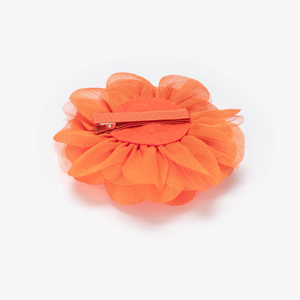 Abel & Lula-Girls Orange Flower Hair Clip (12cm) | Childrensalon