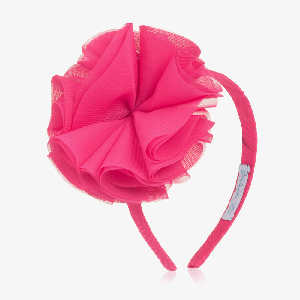 Abel & Lula-Girls Pink Chiffon Flower Hairband | Childrensalon
