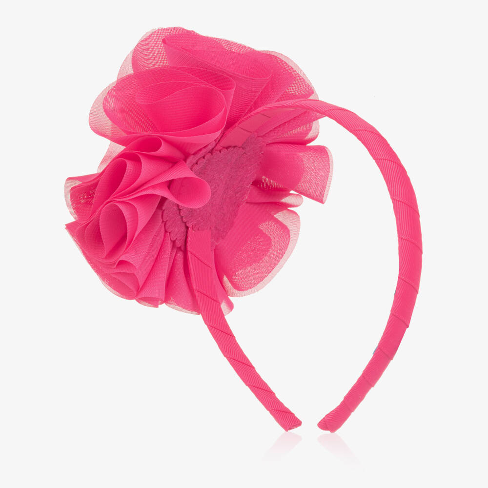 Abel & Lula-Girls Pink Chiffon Flower Hairband | Childrensalon