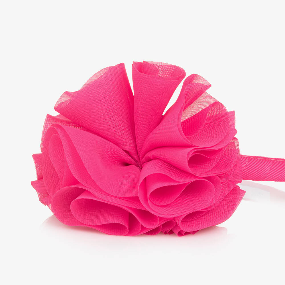 Abel & Lula-Girls Pink Chiffon Flower Hairband | Childrensalon